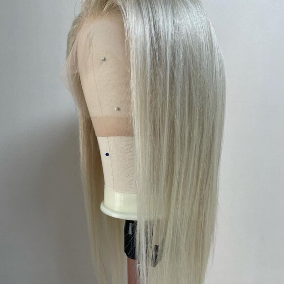 Silver Lace Front Wig Virgin Human Hair Custom Color Wig